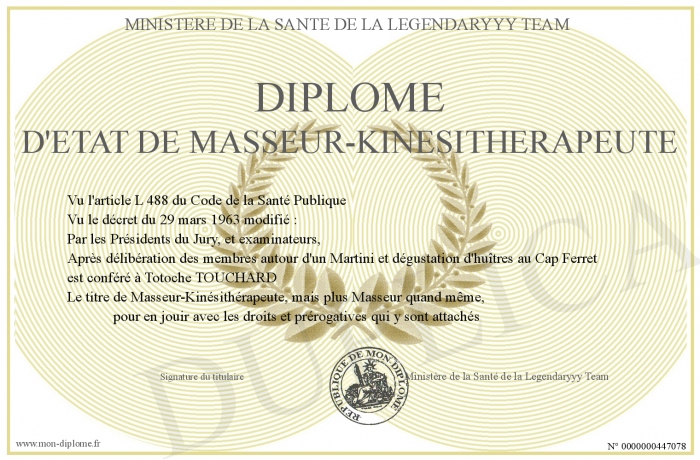 diplome kine